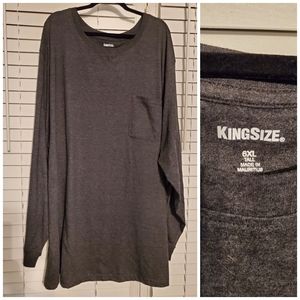 KingSize Long Sleeve Pocket T-shirt 6XL Tall/6XLT